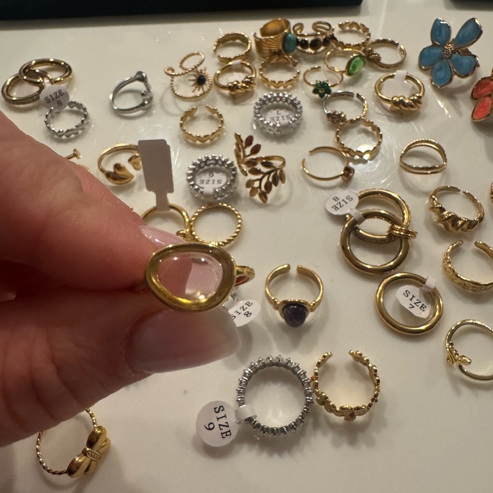 Elegant Gold and Silver Ring Set